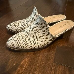Time and Tru Black and White Polka Dot Mules